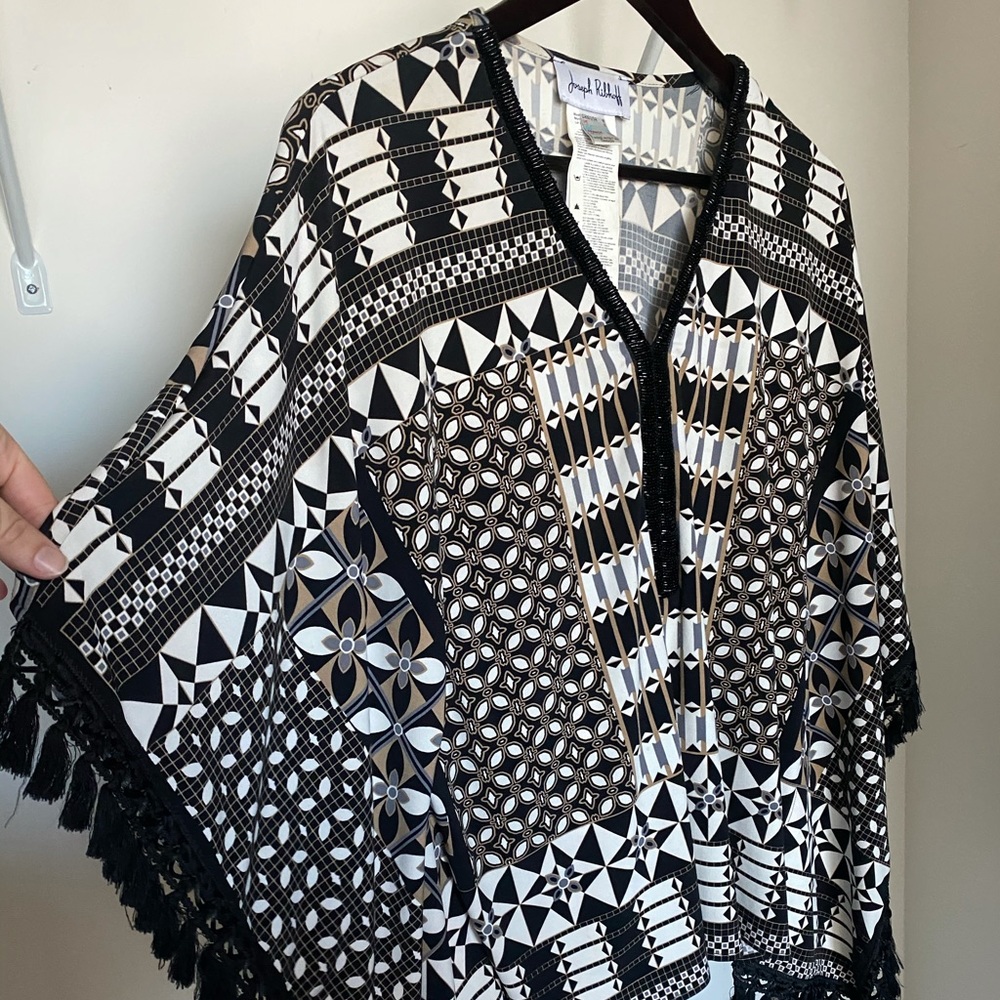 Joseph Ribkoff Abstract Print Poncho Style 171740 - image 2